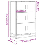 Highboard 68X35X106.5 Cm Engineered Wood And Metal