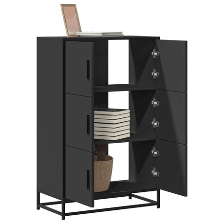 Highboard 68X35X106.5 Cm Engineered Wood And Metal