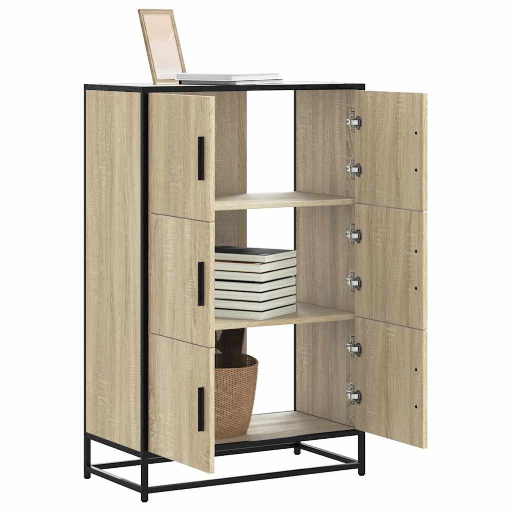 Highboard 68X35X106.5 Cm Engineered Wood And Metal
