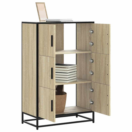 Highboard 68X35X106.5 Cm Engineered Wood And Metal