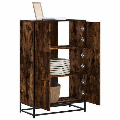 Highboard 68X35X106.5 Cm Engineered Wood And Metal