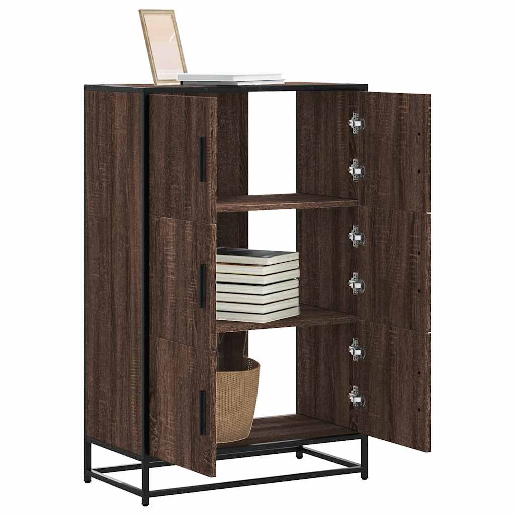 Highboard 68X35X106.5 Cm Engineered Wood And Metal
