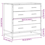 Drawer Cabinet 70X41X70 Cm Engineered Wood