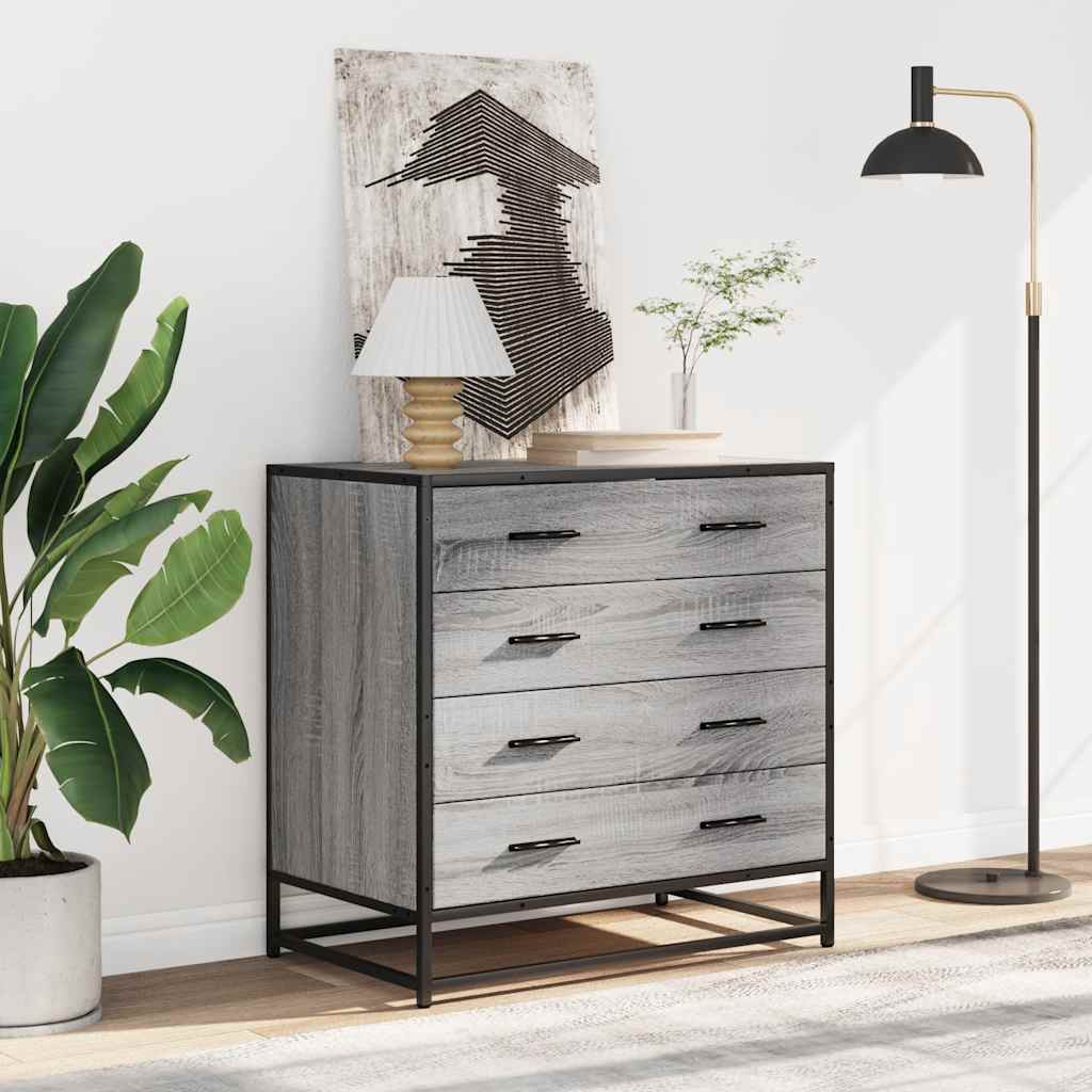 Drawer Cabinet Grey Sonoma 70x41x70 cm Engineered Wood