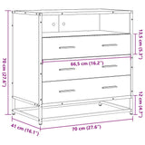 Drawer Cabinet Smoked Oak 70x41x70 cm Engineered Wood