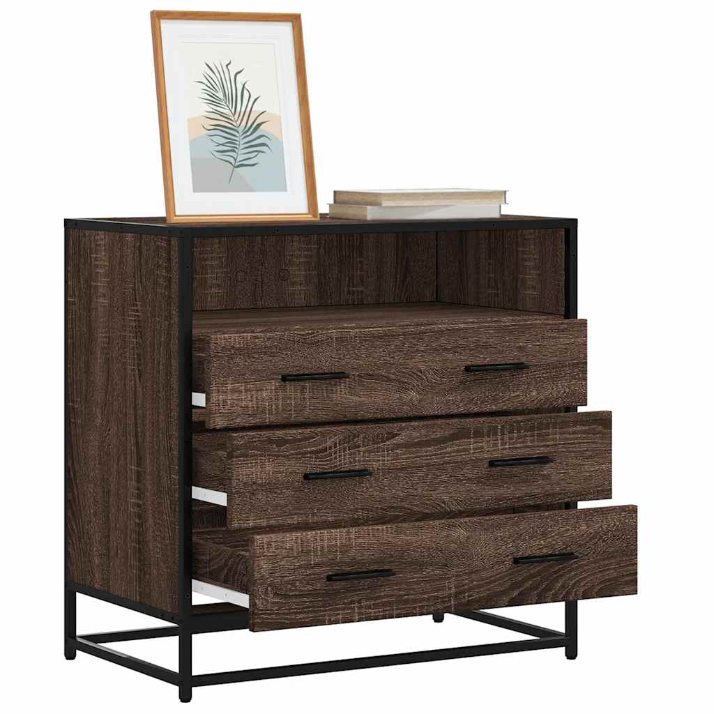 Drawer Cabinet Brown Oak 70x41x70 cm Engineered Wood