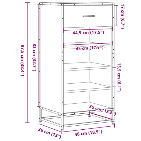 Shoe Rack 48X38X97.5 Cm Engineered Wood