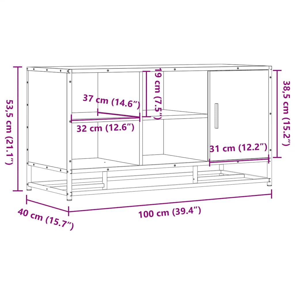 Shoe Bench 100X40X53.5 Cm Engineered Wood And Metal