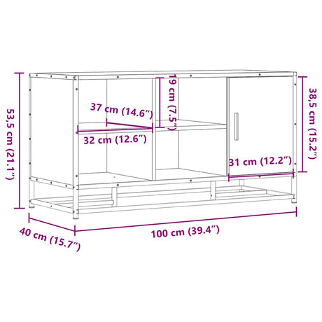 Shoe Bench 100X40X53.5 Cm Engineered Wood And Metal