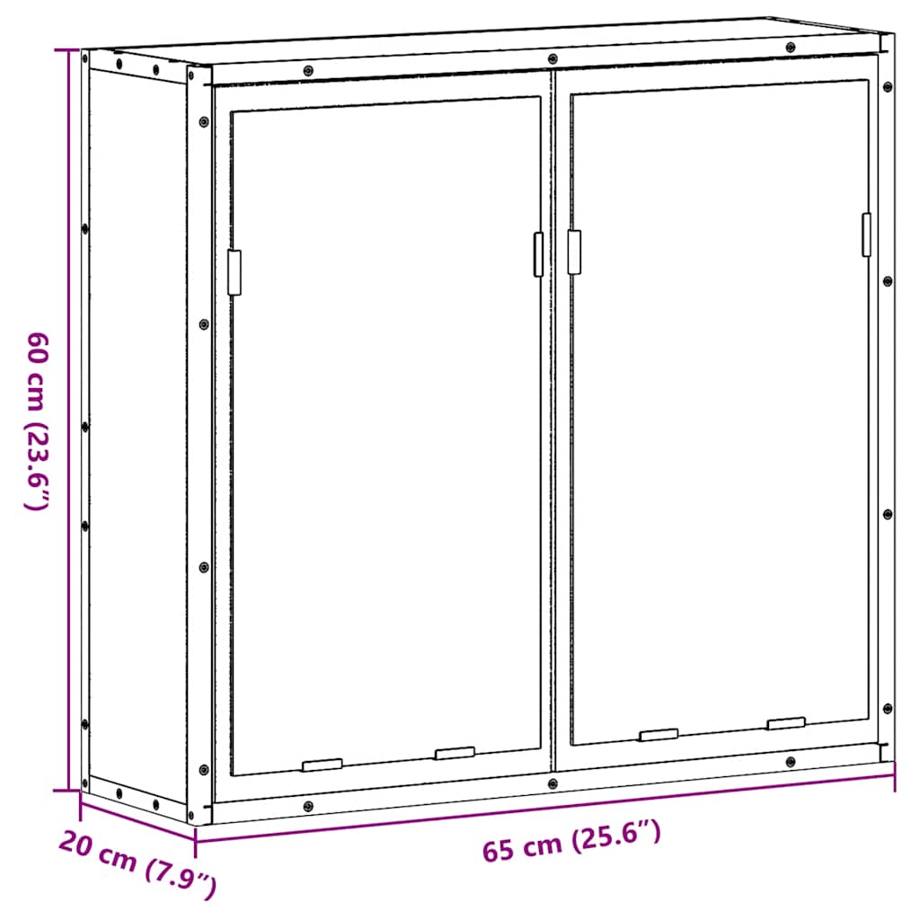 Bathroom Mirror Cabinet 65X20X60 Cm Engineered Wood