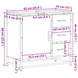 Bathroom Sink Cabinet 65X33X60 Cm Engineered Wood