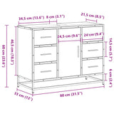 Bathroom Sink Cabinet 80X33X60 Cm Engineered Wood