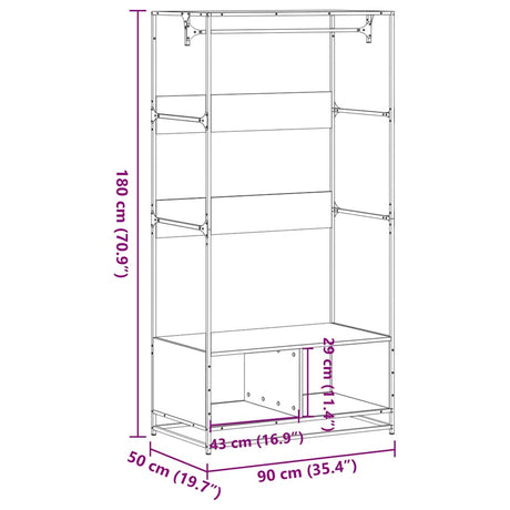 Wardrobe 90X50X180 Cm Engineered Wood