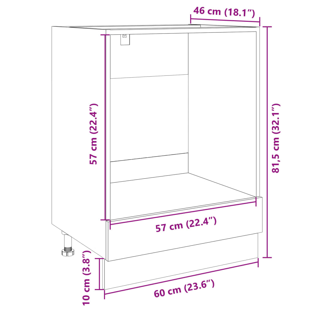 Oven Cabinet Sonoma Oak 60X46X81.5 Cm Engineered Wood