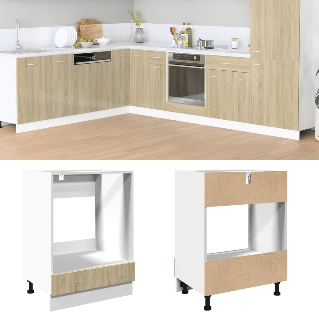 Oven Cabinet Sonoma Oak 60X46X81.5 Cm Engineered Wood