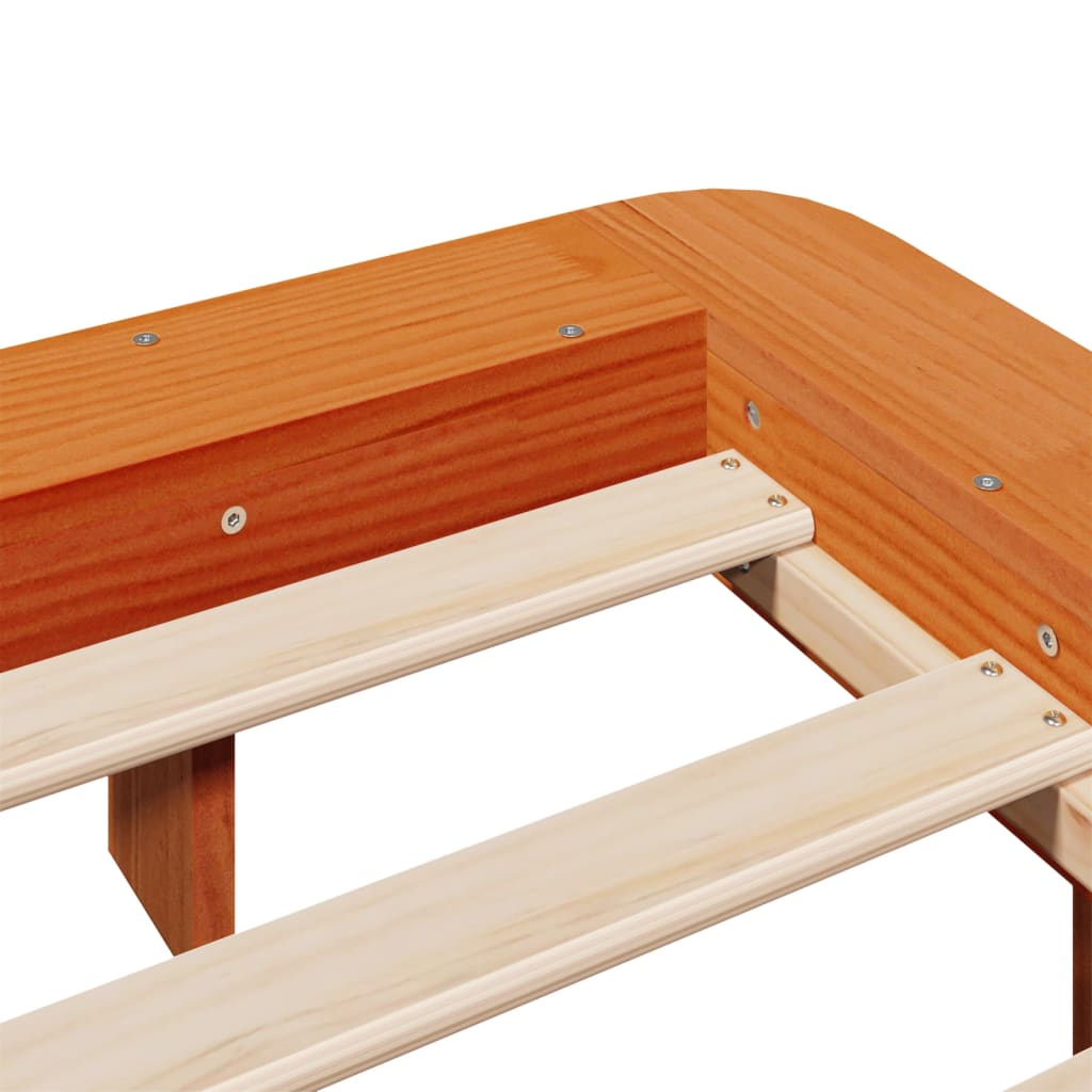 Bed Frame without Mattress Wax Brown 160x200 cm Solid Wood Pine