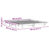 Bed Frame without Mattress Wax Brown 160x200 cm Solid Wood Pine