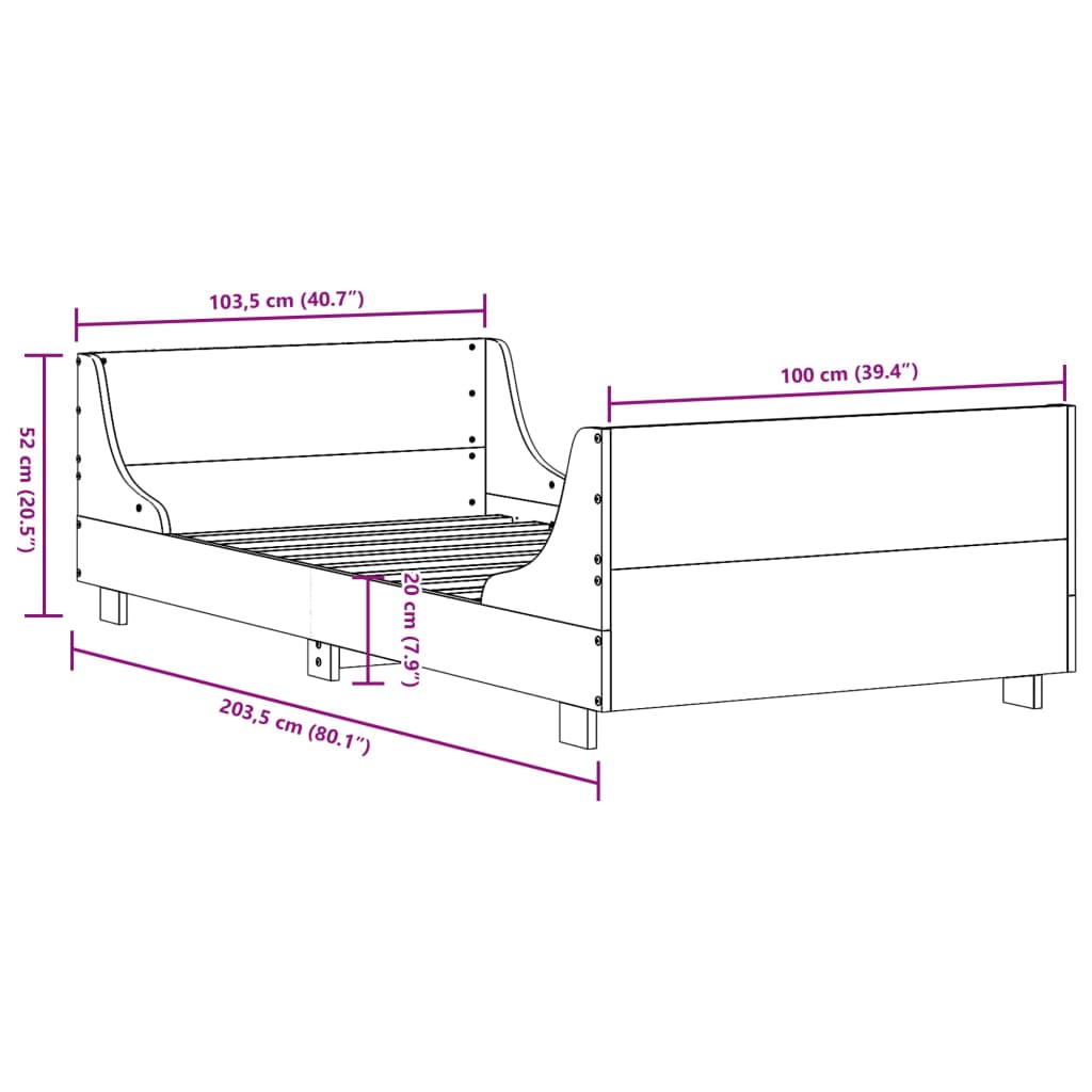 Bed Frame Without Mattress Solid Wood Pine