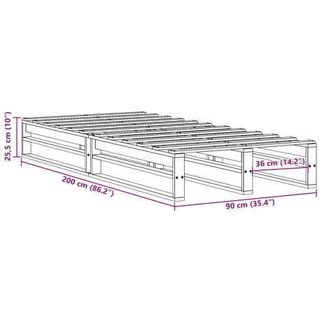 Bed Frame Without Mattress Solid Wood Pine