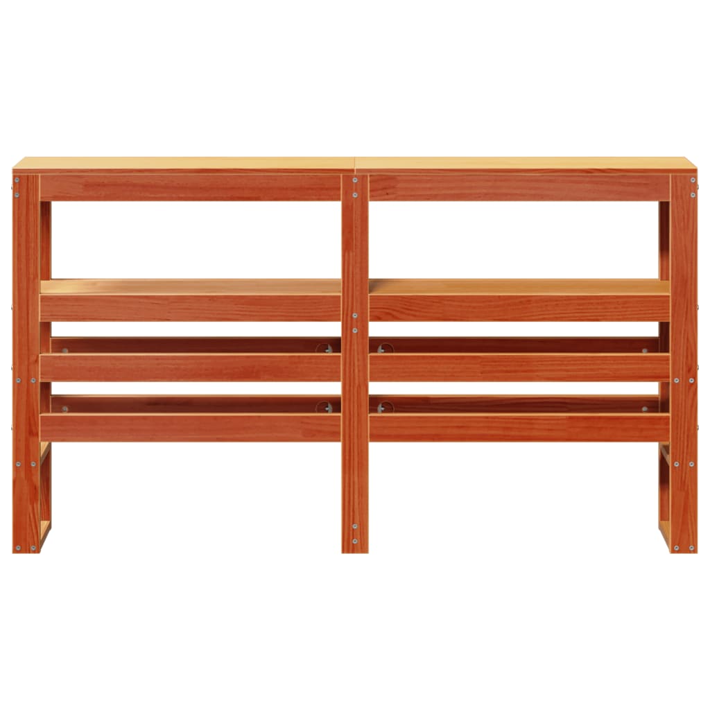 Headboard With Shelves 120 Cm Solid Wood Pine