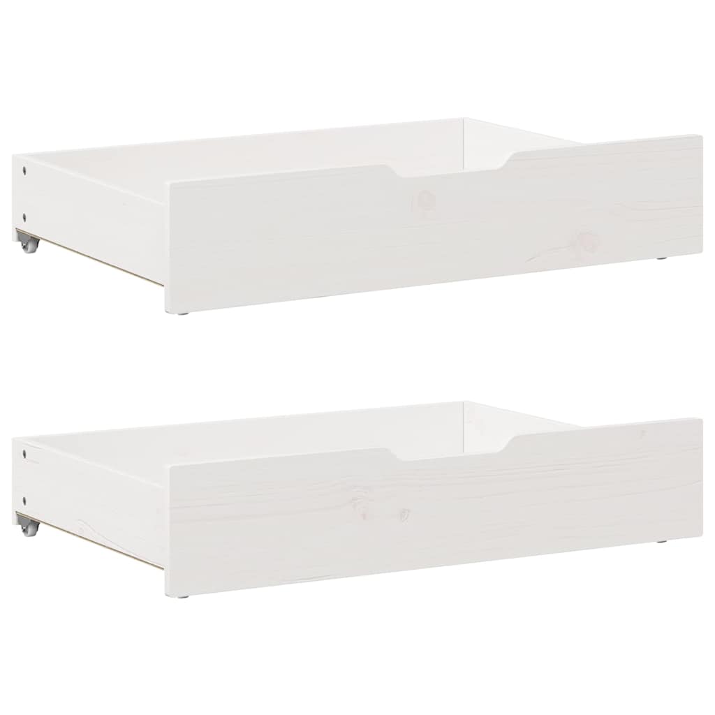 Under-Bed Drawers With Wheels 2 Pcs 80X55X17 Cm Solid Wood Pine
