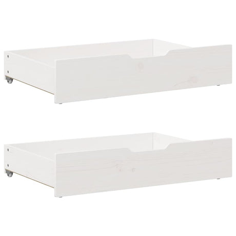 Under-Bed Drawers With Wheels 2 Pcs 80X55X17 Cm Solid Wood Pine