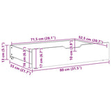 Under-Bed Drawers With Wheels 2 Pcs 80X55X17 Cm Solid Wood Pine