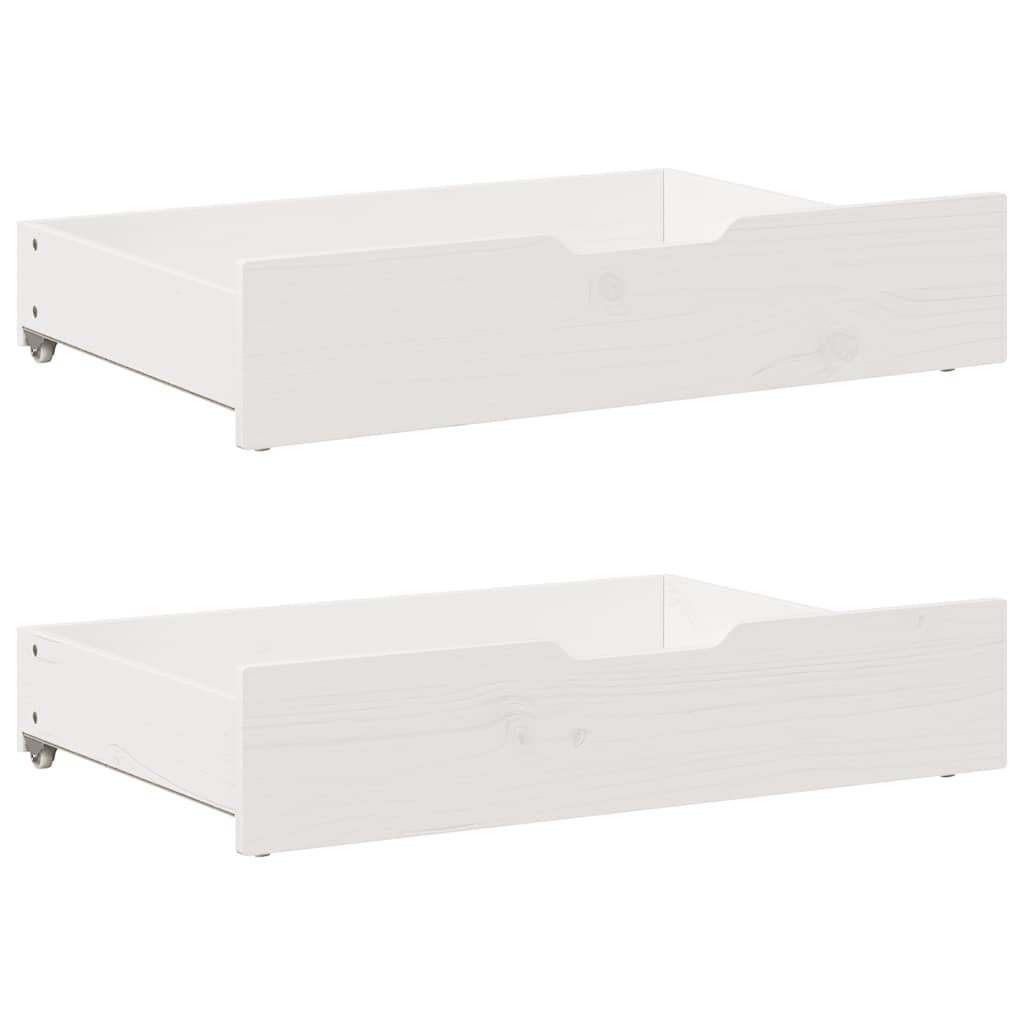 Under-Bed Drawers With Wheels 2 Pcs 80X55X17 Cm Solid Wood Pine