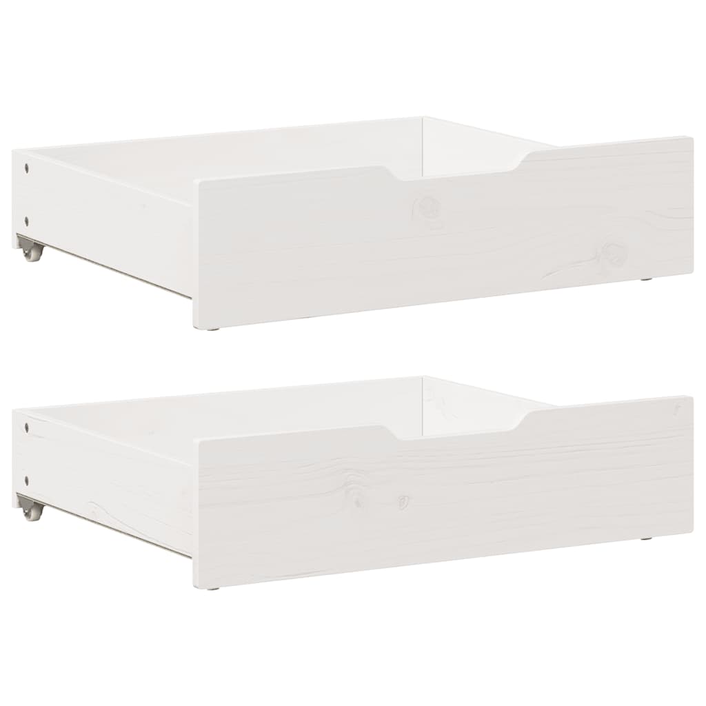 Under-Bed Drawers With Wheels 2 Pcs 80X55X17 Cm Solid Wood Pine