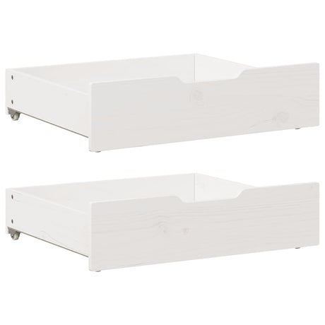 Under-Bed Drawers With Wheels 2 Pcs 80X55X17 Cm Solid Wood Pine
