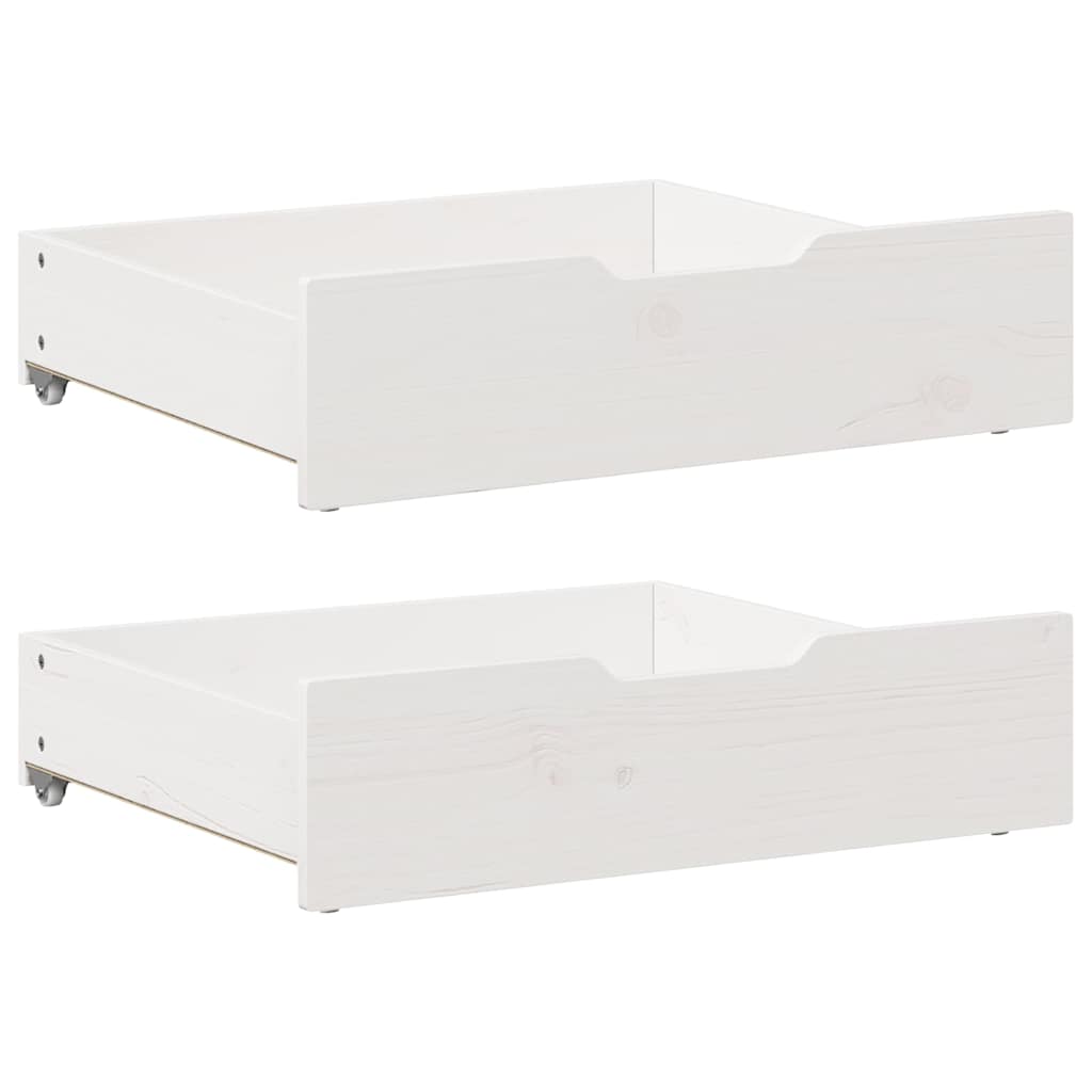 Under-Bed Drawers With Wheels 2 Pcs 80X55X17 Cm Solid Wood Pine