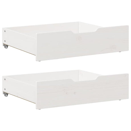 Under-Bed Drawers With Wheels 2 Pcs 80X55X17 Cm Solid Wood Pine