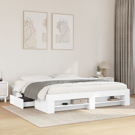 Bed Frame Without Mattress 200X200Cm Engineered Wood