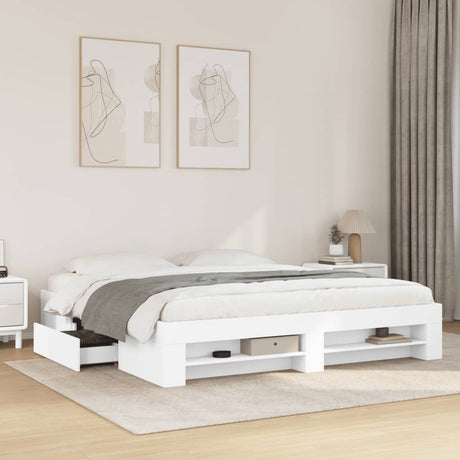 Bed Frame Without Mattress 200X200Cm Engineered Wood