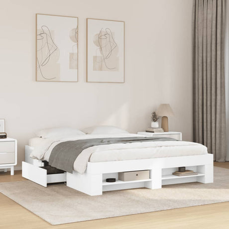 Bed Frame Without Mattress 200X200Cm Engineered Wood