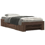 Bed Frame without Mattress Brown Oak 90x200 cm Engineered Wood