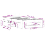 Bed Frame without Mattress Brown Oak 90x200 cm Engineered Wood