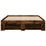 Bed Frame without Mattress Smoked Oak 135x190 cm Double Engineered Wood