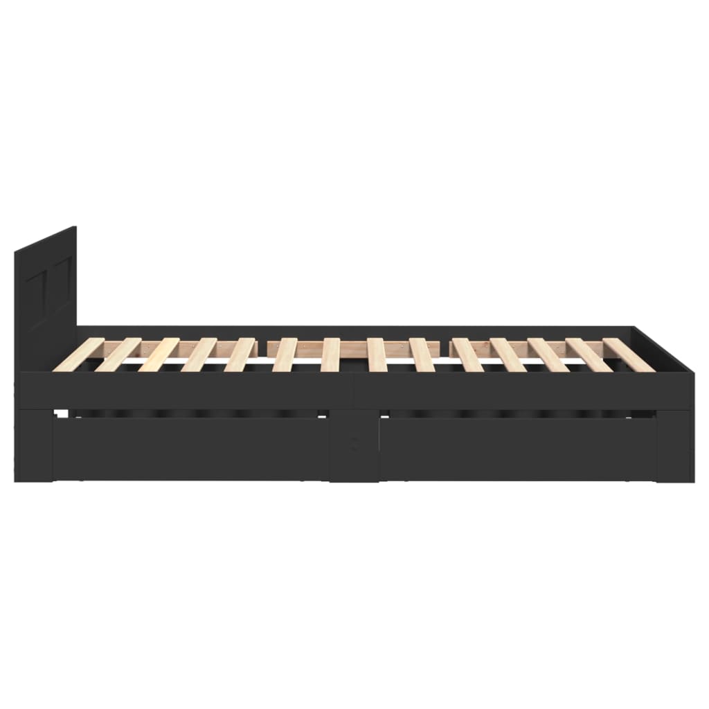 Bed Frame with Headboard without Mattress Black 90x200 cm