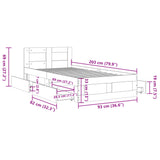 Bed Frame with Headboard without Mattress Black 90x200 cm