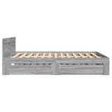 Bed Frame with Headboard without Mattress Grey Sonoma 140x190 cm