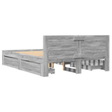 Bed Frame with Headboard without Mattress Grey Sonoma 140x190 cm