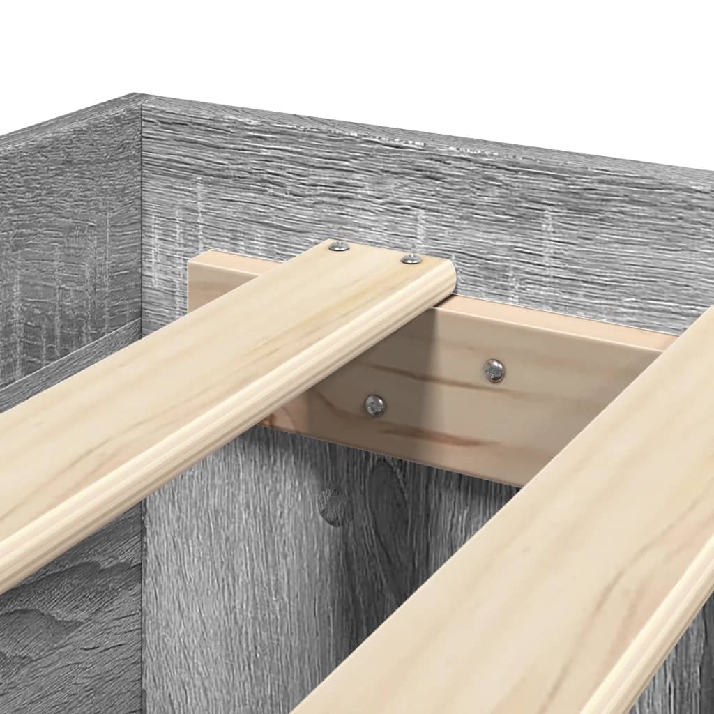 Bed Frame with Headboard without Mattress Grey Sonoma 140x190 cm