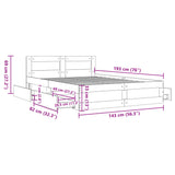 Bed Frame with Headboard without Mattress Grey Sonoma 140x190 cm