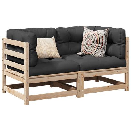 2 Piece Garden Sofa Set Solid Wood Douglas Fir