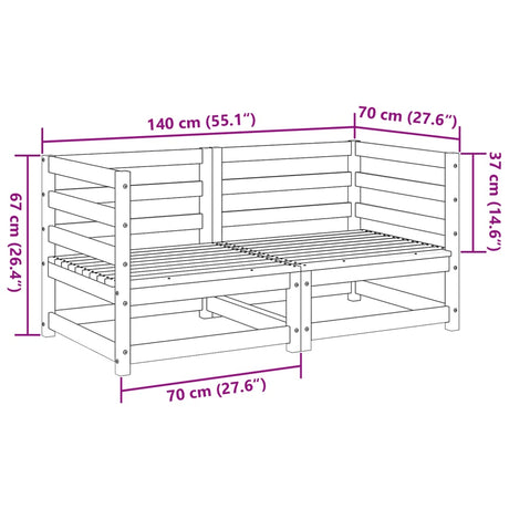 2 Piece Garden Sofa Set Solid Wood Douglas Fir