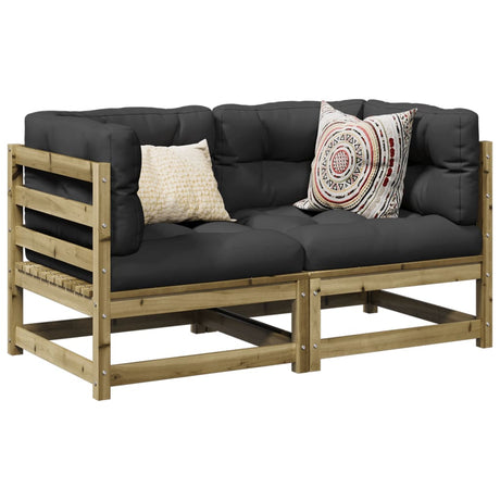 2 Piece Garden Sofa Set Solid Wood Douglas Fir