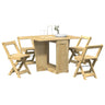 5 Piece Butterfly Dining Set Corona Foldable Pinewood