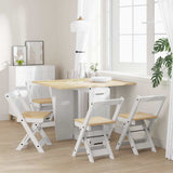 5 Piece Butterfly Dining Set Corona Foldable Pinewood