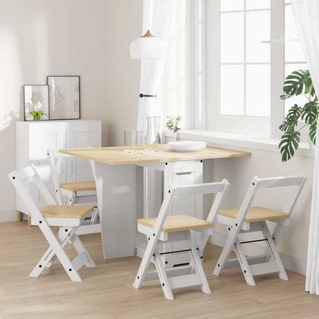 5 Piece Butterfly Dining Set Corona Foldable Pinewood
